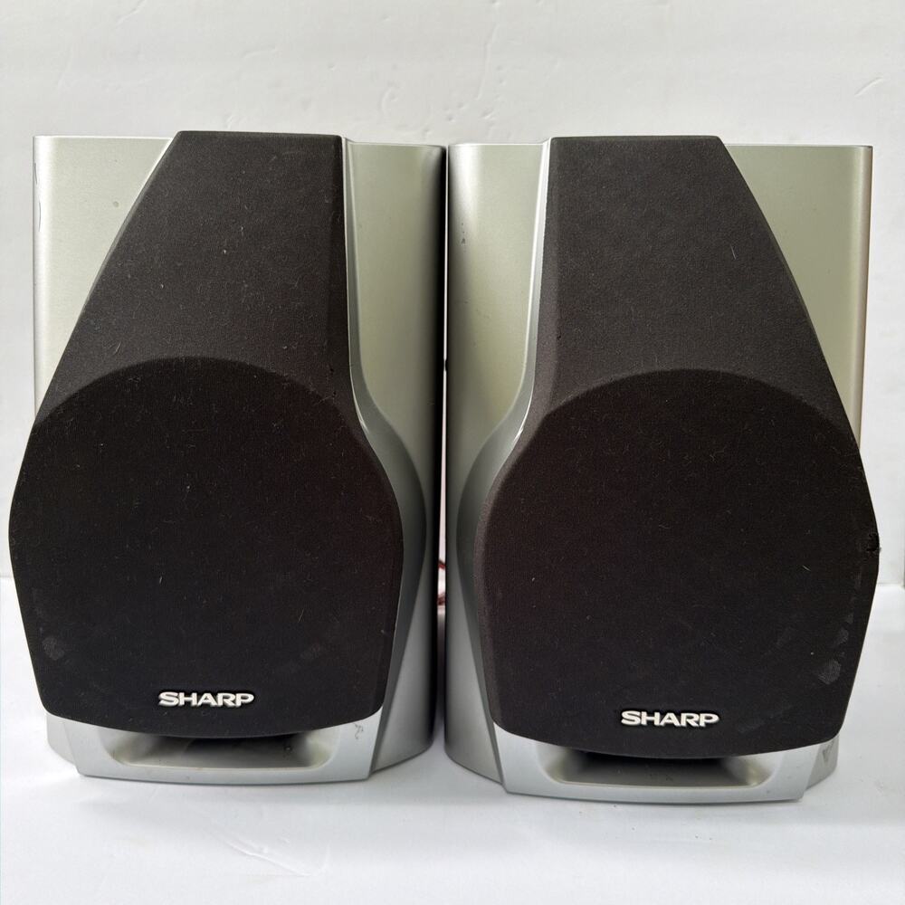 Sharp CP-C4900 Bookshelf Speakers 80W 5 1/4” Woofers 2” Tweeter Tested Working